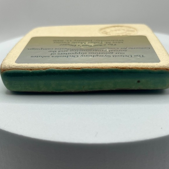 Pewabic Pottery Detroit Skyline Green Tile DSO 06 Chairmans Dinner Commemorative - Picture 4 of 8